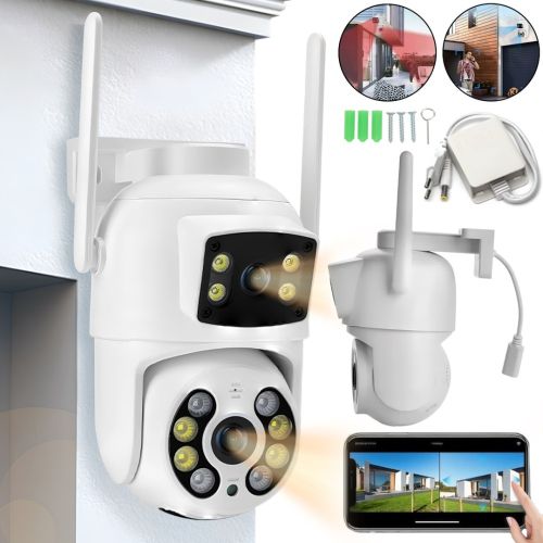 Беспроводная уличная IP камера видеонаблюдения Wifi Smart Camera Q13 6Мп поворотная двойная видеокамера с ночной съемкой и удаленным доступом Rias