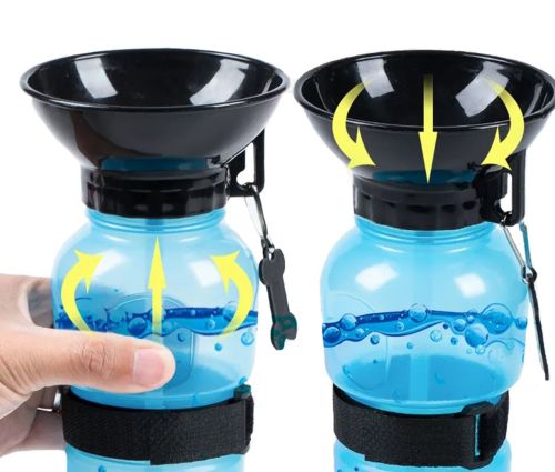Портативная дорожная поилка для собак Aqua Dog Petshy Pet Bottle 500 мл автоматическая прогулочная бутылка для воды с чашей в дорогу Пэт ботл