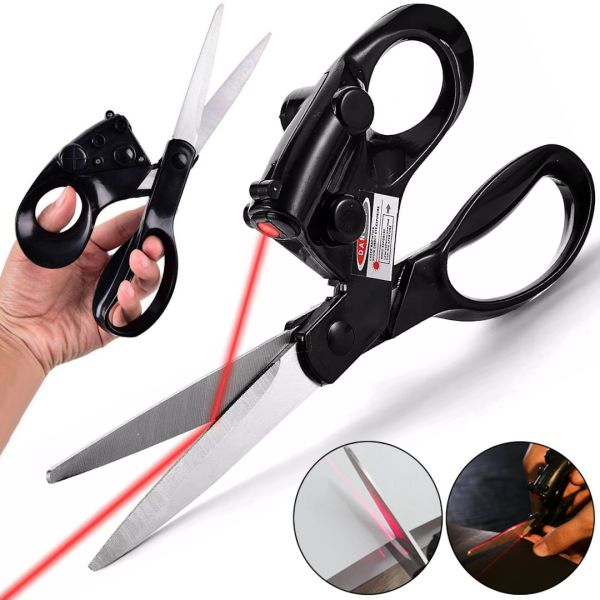 Швейні ножиці з лазерним покажчиком Laser Scissors LP01 21 см кравецькі ножиці для крою та шиття з лазером для точного розрізання тканини та паперу