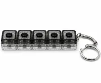 Брелок-антистрес у формі кейкап Switch Keychain SK-04 — іграшка-клікер із 4 механічними клавішами, карабіном для ключів та RGB-підсвічуванням, чорний, Jedel