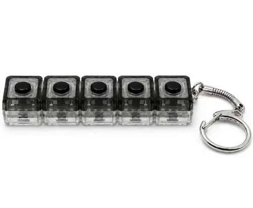 Брелок-антистрес у формі кейкап Switch Keychain SK-04 — іграшка-клікер із 4 механічними клавішами, карабіном для ключів та RGB-підсвічуванням, чорний, Jedel