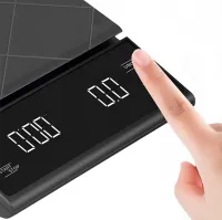 Кухонні сенсорні ваги Coffee Scale EK6012 до 5 кг, акумуляторні ваги для зважування кави з LED-дисплеєм, таймером і плоскою платформою 4058