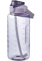 Спортивна пляшка з поїлкою для води Water Bottle Large Gym 2л портативна герметична пляшка з таймером, соломинкою і ручкою для занять спортом