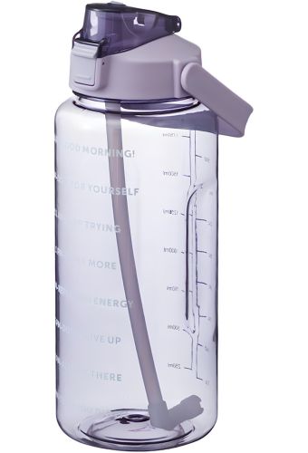 Спортивна пляшка з поїлкою для води Water Bottle Large Gym 2л портативна герметична пляшка з таймером, соломинкою і ручкою для занять спортом