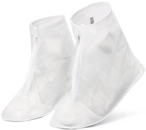 Багаторазові бахіли для взуття Adult Shoe Cover водонепроникні захисні чохли дощовики на блискавці з протектором від дощу і бруду прозорі