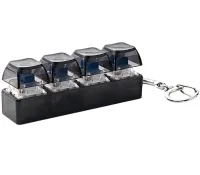 Брелок-антистрес у формі кейкап Switch Keychain SK-04 — іграшка-клікер із 4 механічними клавішами, карабіном для ключів та RGB-підсвічуванням, чорний, Jedel