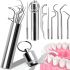 Набор для чистки зубов Dental Toothpick Set 7 в 1 портативный комплект инструментов зубочисток для ухода за полостью рта в металлическом футляре