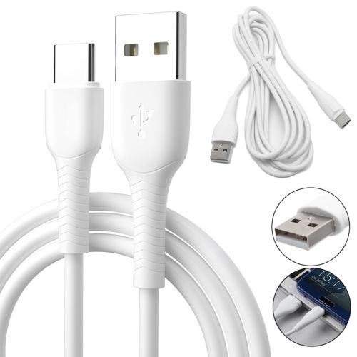 Кабель для зарядного пристрою Borofone BX18 USB Type-C 3A 1м для зарядки і передачі даних телефону, зарядка шнур 100 см для смартфона Білий