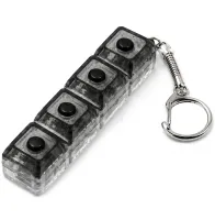 Брелок-антистрес у формі кейкап Switch Keychain SK-04 — іграшка-клікер із 4 механічними клавішами, карабіном для ключів та RGB-підсвічуванням, чорний, Jedel