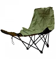 Розкладне крісло-шезлонг Lesko DL-274 Green до 120 кг для кемпінгу, 160×55×60 см, складаний туристичний лежак, розкладка у чохлі, зелений, Ranger