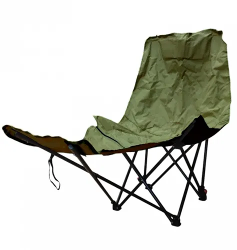 Розкладне крісло-шезлонг Lesko DL-274 Green до 120 кг для кемпінгу, 160×55×60 см, складаний туристичний лежак, розкладка у чохлі, зелений, Ranger