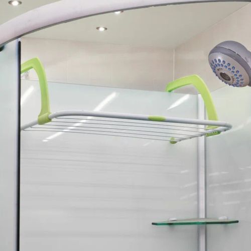 Навісна сушарка для білизни Fold Clothes Shelf Зелена, знімна переносна сушка для одягу та взуття, підвісна на батарею, ванну, двері, підвіконня