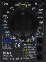 Цифровий мультиметр вольтметр амперметр Digital DT-838 автоматичний ручний тестер сили струму, напруги і опору з дисплеєм DT838