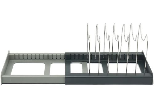 Розширюваний тримач для зберігання кришок Dish Rack кухонний висувний органайзер для посуду, розсувна сушарка підставка для каструль на кухню