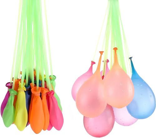 Набір водяних кульок бомб Happy Baby balloons MS-23-221 37 штук комплект різнокольорових куль бомб для водних битв з насадкою для затоки води