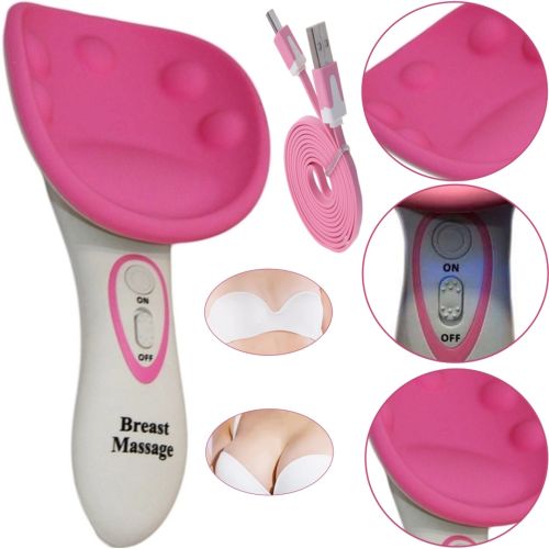 Масажер для збільшення грудей Breast Massage MS - 200 жіночий вібромасажер для відновлення пружності, акумуляторний акупунктурний прилад Рожевий