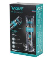 Професійна бездротова окантовочна машинка VGR V-695 для стрижки волосся, Акумуляторний тример бритва для окантовки бороди та вусів Прозорий