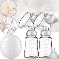 Электрический двойной молокоотсос Breast Pump RH-228 300 мл для кормления и хранения грудного молока с массажной насадкой бутылочками и соской RH228