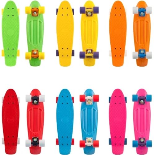 Детский городской мини скейт Пенни Борд Penny My Go Fish Skateboards Mint 22", Скейтборд MS-0848 со светящимися колесами для детей и подростков
