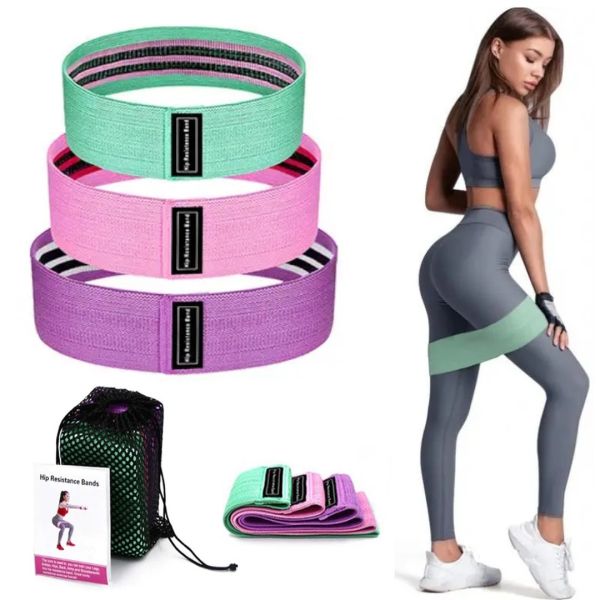 Тканинні еластичні фітнес гумки Luting Hip Resistance Bands 3 шт + мішечок для пілатесу, набір гумок для фітнесу еластична стрічка еспандер для пілатесу