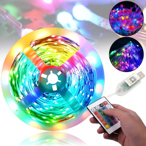 Світлодіодна різнобарвна гірлянда Biom RGB 3939BT 10 м водонепроникна музична LED стрічка з управлінням пультом і телефоном Bluetooth USB 