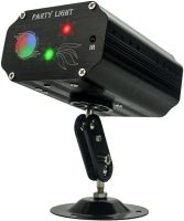 Лазерний проектор для приміщення Laser Mini Party Light EMS 083 світлодіодний стробоскоп 48 LED візерунків RGB прожектор, диско лазер з пультом ДУ 9W