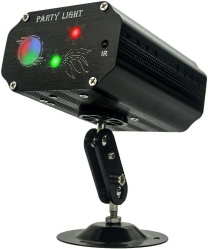 Лазерний проектор для приміщення Laser Mini Party Light EMS 083 світлодіодний стробоскоп 48 LED візерунків RGB прожектор, диско лазер з пультом ДУ 9W