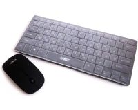 Комплект беспроводная ультратонкая Bluetooth клавиатура и мышь UKC WI1214 Black набор 2 в 1 для ПК компьютера ноутбука с USB адаптером 2.4GHz Черный