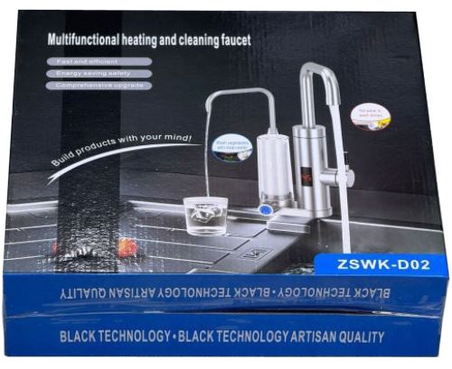 Проточний водонагрівач Faucet ZSWK-D02 з LCD дисплеєм з фільтром для очищення води, електричний нагрівач у вигляді крана 220V нижнє підключення
