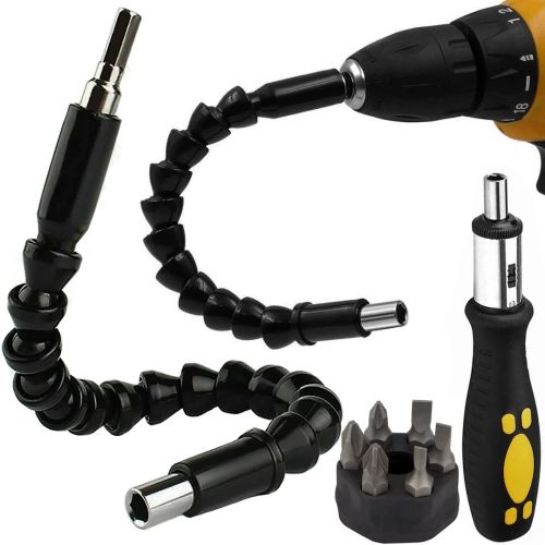Гнучкий подовжувач з викруткою Snake Bit TOO SB-48 набір змінних біт з гнучкою насадкою для викрутки, шуруповерта і дрилі 30 см магнітний вал SB48
