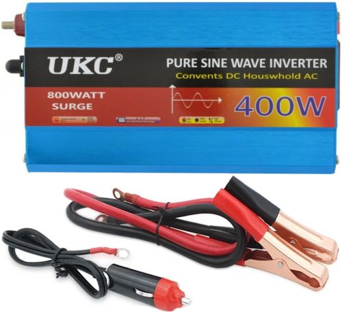 Перетворювач з чистою синусоїдою UKC AC / DC 12V-220V 400W автомобільний інвертор напруги струму 12В 220В 400 Вт акумулятор від прикурювача