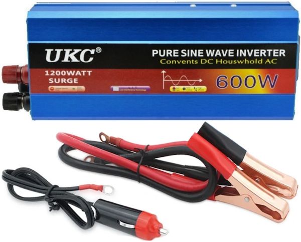 Перетворювач з чистою синусоїдою UKC AC/DC 12V-220V 600W автомобільний інвертор напруги струму 12В 220В 600 Вт акумулятор від прикурювача
