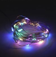 Внутрішня кольорова гірлянда Роса RGB 5 м нитка крапля роси на мідному дроті 50 діодів, LED Світлодіодна новорічна гірлянда-нитка на батарейках M