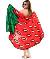 Пляжне 3D покривало Bigmouth Beach Blanket Strawberry YX0012 безворсовий пляжний килимок 152х122 см підстилка рушник для пікніка і пляжу Полуниця