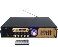 Стерео підсилювач потужності звуку UKC AV-121BT 200W, П'ятиканальний портативний стереопідсилювач з караоке на 2 Мікрофони, FM радіо і Bluetooth USB