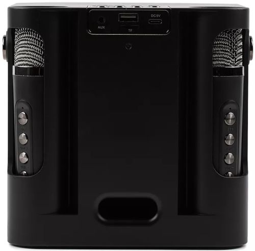 Аккумуляторная колонка караоке Peterhot A99 акустическая Bluetooth система с двумя беспроводными микрофонами и RGB цветомузыкой USB MicroSD CL-227