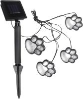 Садовые светящиеся следы Paw Print Light DL49 автономный уличный LED светильник в грунт, светодиодное освещение для газона на солнечной батарее