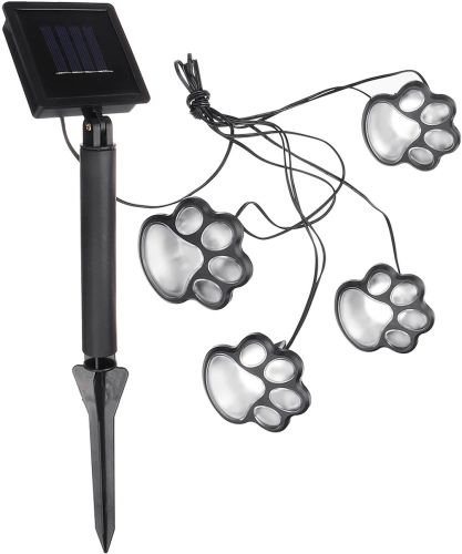 Садовые светящиеся следы Paw Print Light DL49 автономный уличный LED светильник в грунт, светодиодное освещение для газона на солнечной батарее