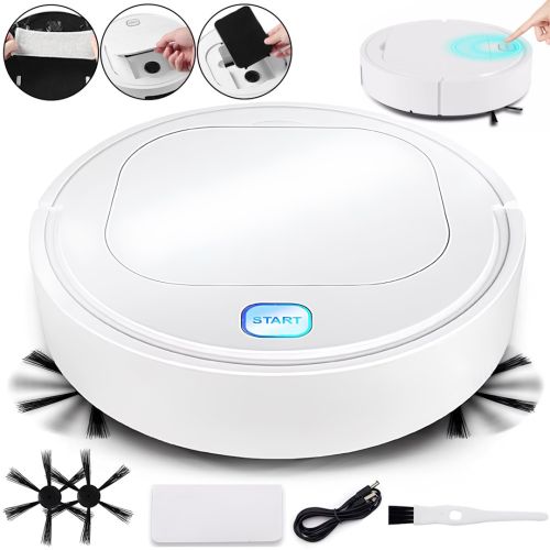 Автоматичний розумний робот пилосос Robot Vacuum Cleaner ES28 бездротовий безшумний робот-пилосос для сухого та вологого прибирання на акумуляторі White