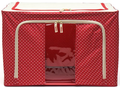 Складаний органайзер з кришкою Stenson TD00560 XL кофр для зберігання речей та одягу з віконцем і ручками 60х42х40 см розкладна коробка бокс на 100 л