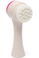 Силіконова щітка для чищення обличчя Dual Face Brush TC-300 2 в 1 двостороння щіточка для делікатного вмивання та очищення шкіри Joko Blend рожева