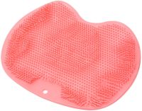 Силиконовый массажный коврик Чистюля щетка Shower Foot Scrubber Mat Pink LY-379 для спины и ног на присосках, настенная мочалка для душа Розовая