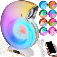 Настільна смарт лампа Равлик нічник Conch Music Lamp L-39 бездротова акумуляторна світлова колонка з RGB підсвічуванням будильником і годинником Bluetooth