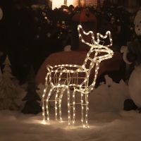 Декоративная светодиодная LED фигура Новогодний олень RV-62 Теплый белый WW с поворотом головы 60х60 см новогодний декор из гирлянд дюралайт от сети 