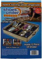  Органайзер для зберігання взуття Shoes Under на 12 пар взуттєвої ящик Шузандер чохол з відсіками в шафу для захисту від пилу і бруду Коричневий