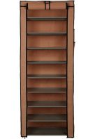 Розкладний тканинний шафа органайзер Compages Shoes Shelf T - 1099 складаний каркасний стелаж для зберігання взуття Shoe Cabinet 160x60x30 Коричневий