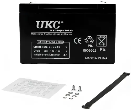 Акумуляторна батарея UKC 6V 10Ah WST-10 універсальний свинцево-кислотний акумулятор 6В 10Ач для торгового обладнання та іграшок