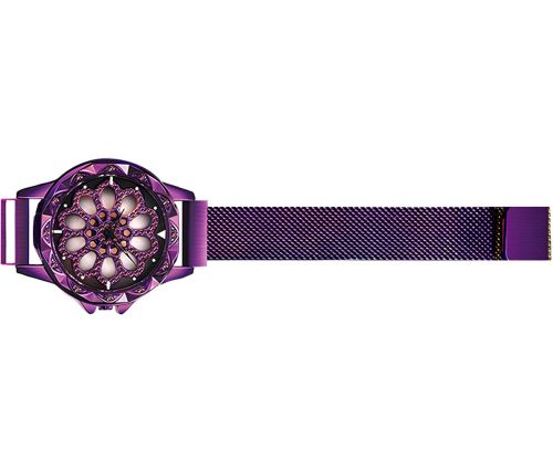 Жіночий наручний годинник Flower Diamond Rotation Watch Purple WJ-8052 з обертовим роторним циферблатом і ремінцем на магнітній застібці Фіолетові