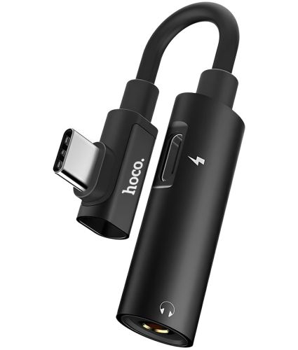 Перехідник Hoco LS19 2 в 1 Jack 3.5мм Type-C аудіо адаптер на 2 гнізда, конвертер для під'єднання зарядки та навушників до телефона Audio Converter