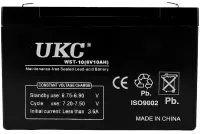 Акумуляторна батарея UKC 6V 10Ah WST-10 універсальний свинцево-кислотний акумулятор 6В 10Ач для торгового обладнання та іграшок